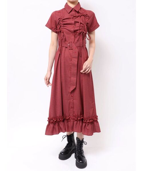 jouetie(ジュエティ)の「アシメギャザーシャツワンピース 夏服(ワンピース・レディース・ブルー/グレー/レッド・MEDIUM)」の20枚目の写真