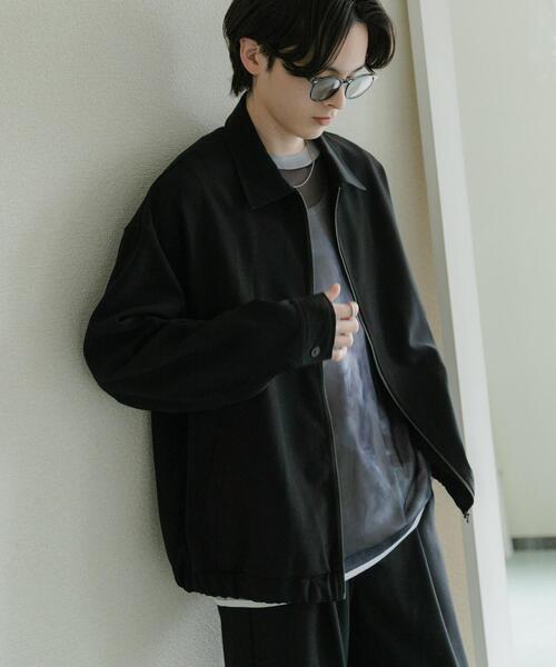 SENSE OF PLACE by URBAN RESEARCH（センスオブプレイスバイアーバンリサーチ）の「『UR TECH DRYLUXE』リネンライクジップブルゾン（ブルゾン・メンズ・ブラック/パープル/ネイビー・MEDIUM/LARGE）」の18枚目の写真