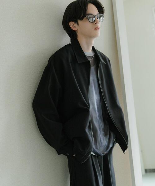 SENSE OF PLACE by URBAN RESEARCH（センスオブプレイスバイアーバンリサーチ）の「『UR TECH DRYLUXE』リネンライクジップブルゾン（ブルゾン・メンズ・ブラック/パープル/ネイビー・MEDIUM/LARGE）」の19枚目の写真