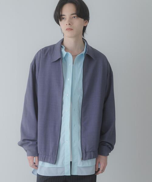 SENSE OF PLACE by URBAN RESEARCH（センスオブプレイスバイアーバンリサーチ）の「『UR TECH DRYLUXE』リネンライクジップブルゾン（ブルゾン・メンズ・ブラック/パープル/ネイビー・MEDIUM/LARGE）」の9枚目の写真