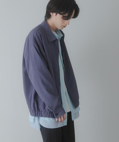 SENSE OF PLACE by URBAN RESEARCH（センスオブプレイスバイアーバンリサーチ）の「『UR TECH DRYLUXE』リネンライクジップブルゾン（ブルゾン・メンズ・ブラック/パープル/ネイビー・MEDIUM/LARGE）」の10枚目の写真