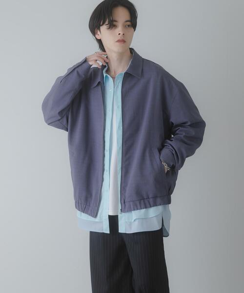 SENSE OF PLACE by URBAN RESEARCH（センスオブプレイスバイアーバンリサーチ）の「『UR TECH DRYLUXE』リネンライクジップブルゾン（ブルゾン・メンズ・ブラック/パープル/ネイビー・MEDIUM/LARGE）」の11枚目の写真