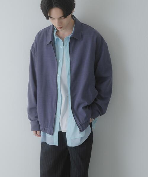 SENSE OF PLACE by URBAN RESEARCH（センスオブプレイスバイアーバンリサーチ）の「『UR TECH DRYLUXE』リネンライクジップブルゾン（ブルゾン・メンズ・ブラック/パープル/ネイビー・MEDIUM/LARGE）」の12枚目の写真