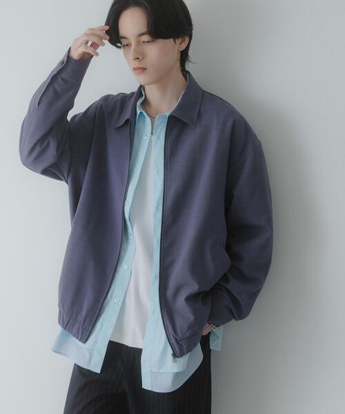 SENSE OF PLACE by URBAN RESEARCH（センスオブプレイスバイアーバンリサーチ）の「『UR TECH DRYLUXE』リネンライクジップブルゾン（ブルゾン・メンズ・ブラック/パープル/ネイビー・MEDIUM/LARGE）」の14枚目の写真