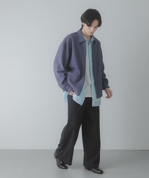 SENSE OF PLACE by URBAN RESEARCH（センスオブプレイスバイアーバンリサーチ）の「『UR TECH DRYLUXE』リネンライクジップブルゾン（ブルゾン・メンズ・ブラック/パープル/ネイビー・MEDIUM/LARGE）」の16枚目の写真