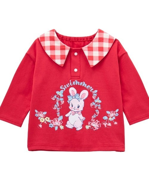 Belle Maison(ベルメゾン)の「SWIMMERコラボ 襟付き長袖Tシャツ(Tシャツ/カットソー・キッズ・ブルー系その他2/グリーン系その他4/レッド系その他3・80/90/100/110/120)」の1枚目の写真