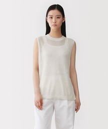 〔MUJI Labo〕婦人 和紙混スリーブレスセーター