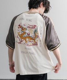 KRIFF MAYER クリフメイヤー スーベニア龍刺繍スカジャンTシャツ/リブラインラグランカットソー 2547202
