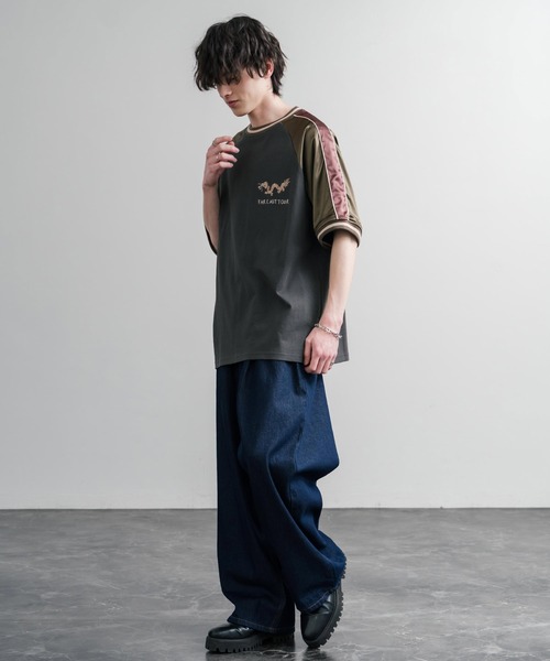 Rocky Monroe(ロッキーモンロー)の「KRIFF MAYER クリフメイヤー スーベニア龍刺繍スカジャンTシャツ/リブラインラグランカットソー 2547202(Tシャツ/カットソー・メンズ・チャコール/グレー/オフホワイト・XL/M/L)」の18枚目の写真