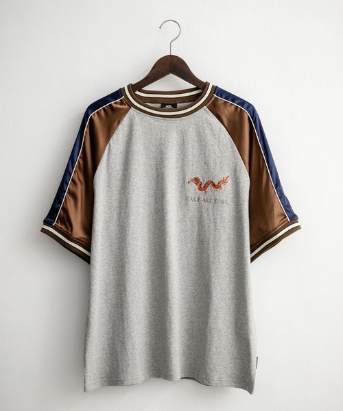 Rocky Monroe(ロッキーモンロー)の「KRIFF MAYER クリフメイヤー スーベニア龍刺繍スカジャンTシャツ/リブラインラグランカットソー 2547202(Tシャツ/カットソー・メンズ・チャコール/グレー/オフホワイト・XL/M/L)」の19枚目の写真