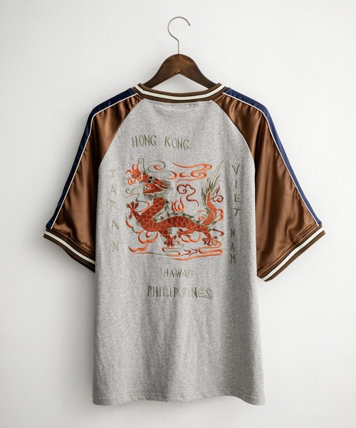 Rocky Monroe(ロッキーモンロー)の「KRIFF MAYER クリフメイヤー スーベニア龍刺繍スカジャンTシャツ/リブラインラグランカットソー 2547202(Tシャツ/カットソー・メンズ・チャコール/グレー/オフホワイト・XL/M/L)」の20枚目の写真