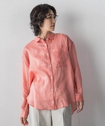 オーバーシャツ」に該当するシャツ/ブラウス（ピンク/桃色系・リネン