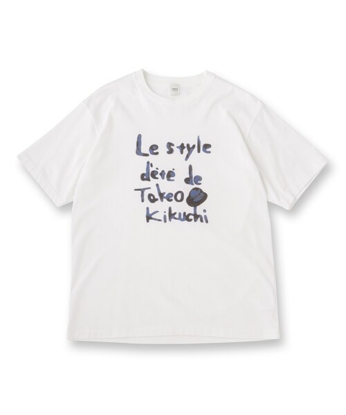 TAKEO KIKUCHI(タケオキクチ)の「水彩ペイント アートロゴTシャツ(Tシャツ/カットソー・メンズ・ホワイト/ライトベージュ/ブラック・02/04/03)」の4枚目の写真
