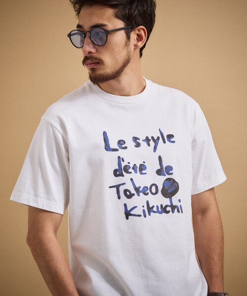 TAKEO KIKUCHI(タケオキクチ)の「水彩ペイント アートロゴTシャツ(Tシャツ/カットソー・メンズ・ホワイト/ライトベージュ/ブラック・02/04/03)」の5枚目の写真