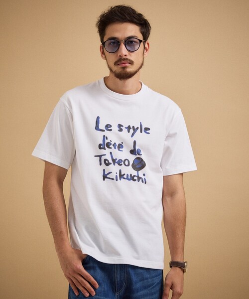 TAKEO KIKUCHI(タケオキクチ)の「水彩ペイント アートロゴTシャツ(Tシャツ/カットソー・メンズ・ホワイト/ライトベージュ/ブラック・02/04/03)」の6枚目の写真