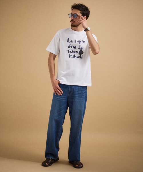 TAKEO KIKUCHI(タケオキクチ)の「水彩ペイント アートロゴTシャツ(Tシャツ/カットソー・メンズ・ホワイト/ライトベージュ/ブラック・02/04/03)」の7枚目の写真