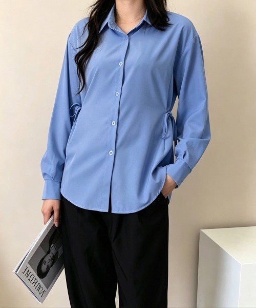 Miniministore(ミニミニストア)の「リボンシェイプシャツブラウス レディース(シャツ/ブラウス・レディース・ホワイト/ブラック/ブルー・FREE)」の22枚目の写真