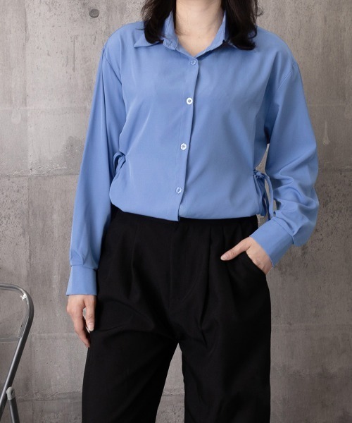 Miniministore(ミニミニストア)の「リボンシェイプシャツブラウス レディース(シャツ/ブラウス・レディース・ホワイト/ブラック/ブルー・FREE)」の12枚目の写真