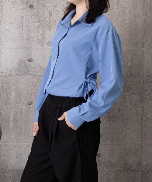 Miniministore(ミニミニストア)の「リボンシェイプシャツブラウス レディース(シャツ/ブラウス・レディース・ホワイト/ブラック/ブルー・FREE)」の13枚目の写真