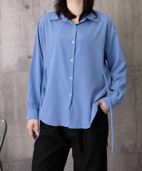 Miniministore(ミニミニストア)の「リボンシェイプシャツブラウス レディース(シャツ/ブラウス・レディース・ホワイト/ブラック/ブルー・FREE)」の14枚目の写真