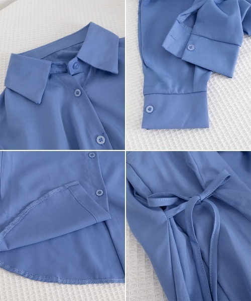 Miniministore(ミニミニストア)の「リボンシェイプシャツブラウス レディース(シャツ/ブラウス・レディース・ホワイト/ブラック/ブルー・FREE)」の19枚目の写真