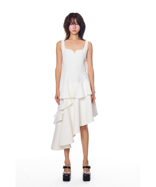 GREEDILOUS(グリディアス)の「White Ruffle Onepiece(ワンピース・レディース・その他・X-SMALL/SMALL/MEDIUM/LARGE)」の2枚目の写真