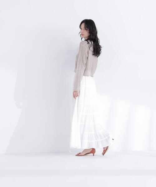 NATURAL BEAUTY BASIC（ナチュラルビューティーベーシック）の「クロシェニットカーディガン（カーディガン/ボレロ・レディース・オフホワイト/ベージュ/ピンク・ﾌﾘ-）」の10枚目の写真