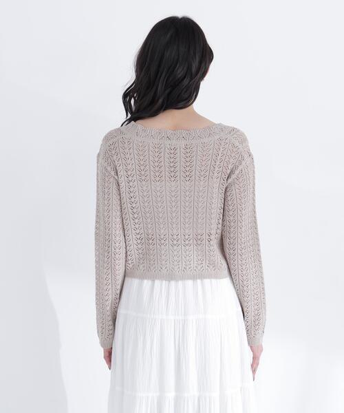 NATURAL BEAUTY BASIC（ナチュラルビューティーベーシック）の「クロシェニットカーディガン（カーディガン/ボレロ・レディース・オフホワイト/ベージュ/ピンク・ﾌﾘ-）」の19枚目の写真