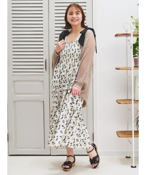 Bonjour Sagan（ボンジュールサガン）の「【大きいサイズ】シャーリングワンピース（花柄・ドット柄）（ワンピース・レディース・B/A・XX-LARGE/XXX-LARGE）」の16枚目の写真