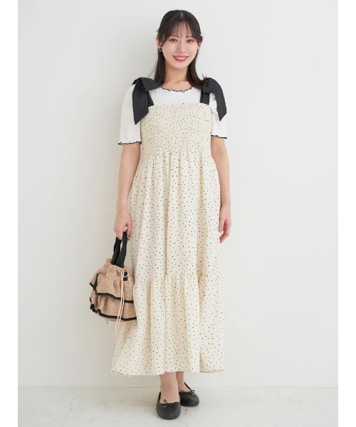 Bonjour Sagan（ボンジュールサガン）の「【大きいサイズ】シャーリングワンピース（花柄・ドット柄）（ワンピース・レディース・B/A・XX-LARGE/XXX-LARGE）」の20枚目の写真
