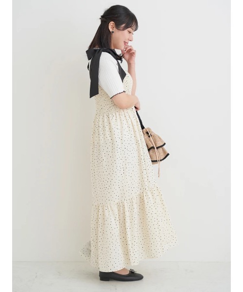 Bonjour Sagan（ボンジュールサガン）の「【大きいサイズ】シャーリングワンピース（花柄・ドット柄）（ワンピース・レディース・B/A・XX-LARGE/XXX-LARGE）」の21枚目の写真