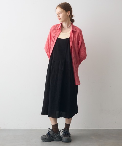 Crisp（クリスプ）の「airy sheer over shirt / エアリーシアーオーバーシャツ（シャツ/ブラウス・レディース・オレンジ/ベージュ/ピンク・FREE）」の22枚目の写真