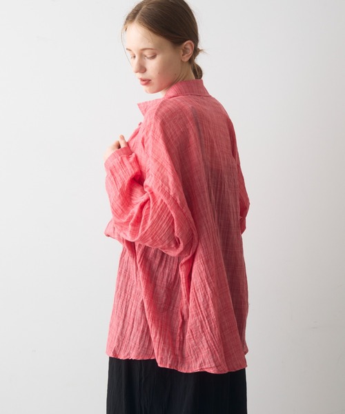Crisp（クリスプ）の「airy sheer over shirt / エアリーシアーオーバーシャツ（シャツ/ブラウス・レディース・オレンジ/ベージュ/ピンク・FREE）」の19枚目の写真