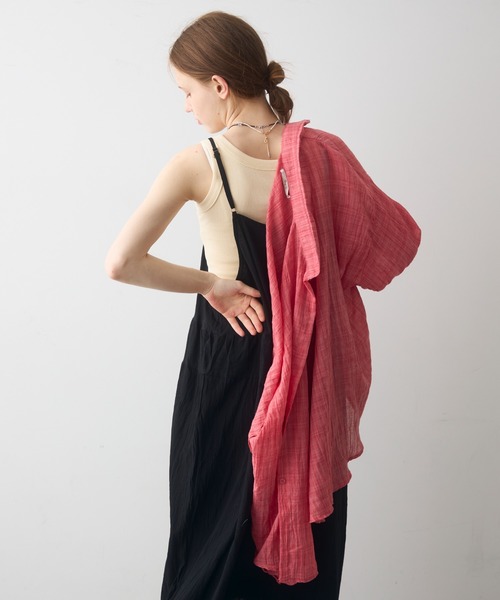 Crisp（クリスプ）の「airy sheer over shirt / エアリーシアーオーバーシャツ（シャツ/ブラウス・レディース・オレンジ/ベージュ/ピンク・FREE）」の21枚目の写真
