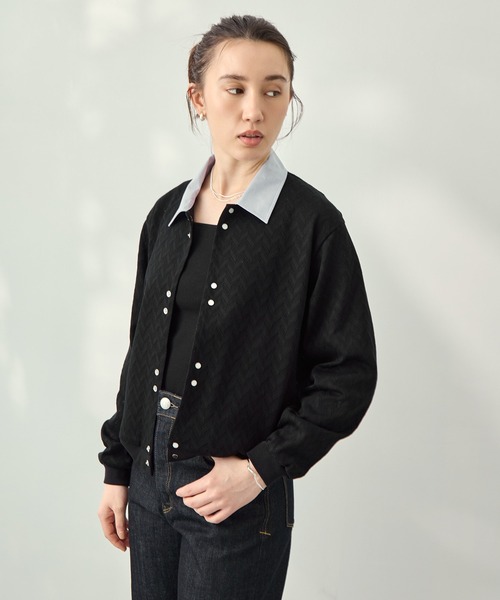 TANAKA（タナカ）の「[TANAKA/タナカ]JERSEY CARDIGAN（Tシャツ/カットソー・レディース・ブラック・SMALL/X-SMALL）」の4枚目の写真