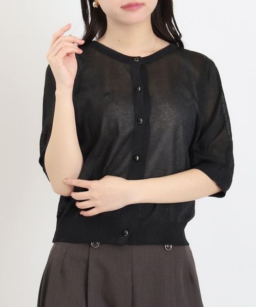 ASTORIA ODIER(アストリアオディール)の「ラメシアークルーネックカーディガン(半袖)(カーディガン/ボレロ・レディース・ホワイト/ライトグレー/ブラック・MEDIUM/LARGE)」の13枚目の写真