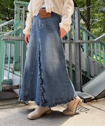 w closet | 【低身長/高身長サイズあり◎】フリルデニムロングスカート(スカート)