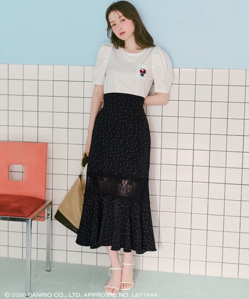 WILLSELECTION(ウィルセレクション)の「レース切替ドットマーメイドスカート(スカート・レディース・ブラック系その他/ホワイト系その他・FREE)」の15枚目の写真