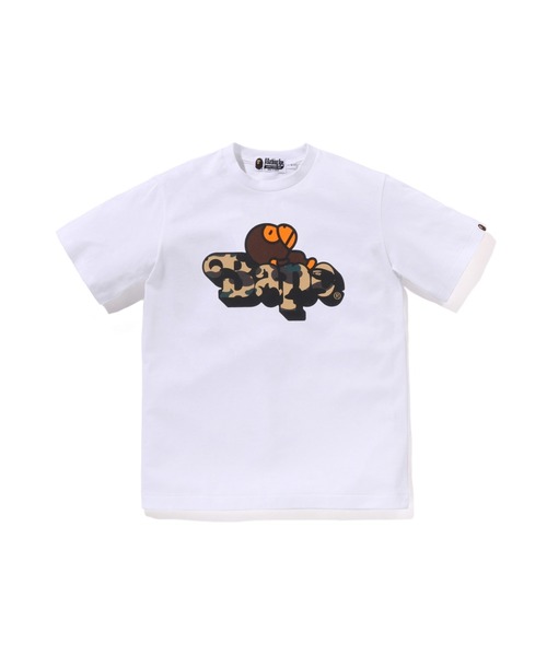 A BATHING APE(アベイシングエイプ)の「1ST CAMO MILO ON BAPE TEE(Tシャツ/カットソー・キッズ・ホワイト×イエロー/ブラック×イエロー/ホワイト×グリーン/ブラック×グリーン・160/150)」の2枚目の写真
