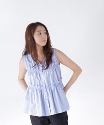 NATURAL BEAUTY BASIC | Vネックティアードブラウス(シャツ/ブラウス)