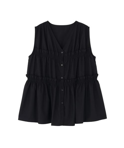 NATURAL BEAUTY BASIC(ナチュラルビューティーベーシック)の「Vネックティアードブラウス(シャツ/ブラウス・レディース・レッド/ブルー/ブラック/オフホワイト・フリ-)」の5枚目の写真
