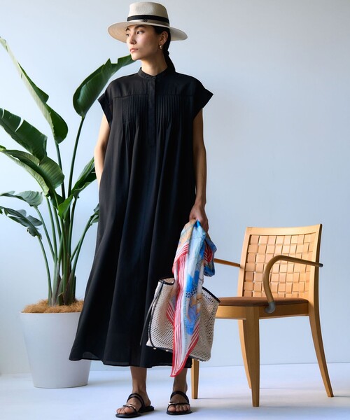 23区 L（ニジュウサンクオオキイサイズ）の「ウォッシュドシアーボイル ピンタック ワンピース（ワンピース・レディース・こしょう色系/ダルブルー系/ダークブラウン系/ブラック系/ローズ系・44/46/48）」の11枚目の写真