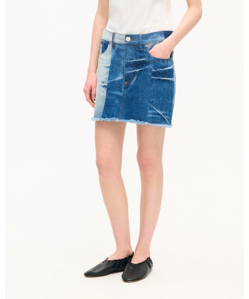 KENZO(ケンゾー)の「パッチワーク ショート スカート イン ジャパニーズ デニム(デニムスカート・レディース・ブルー系その他7・26/28/27)」の1枚目の写真