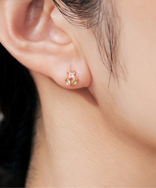 Jewel closet by L&Co.(ジュエルクローゼットバイエルアンドコー)の「K10 フラワー モチーフ ピアス(ピアス(両耳用)・レディース・ホワイトゴールド/ピンクゴールド・FREE)」の5枚目の写真