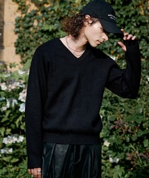 Casper John(�L���X�p�[�W����)��Smooth V-neck knit/�X���[�XV�l�b�N�j�b�g(�j�b�g/�Z�[�^�[)