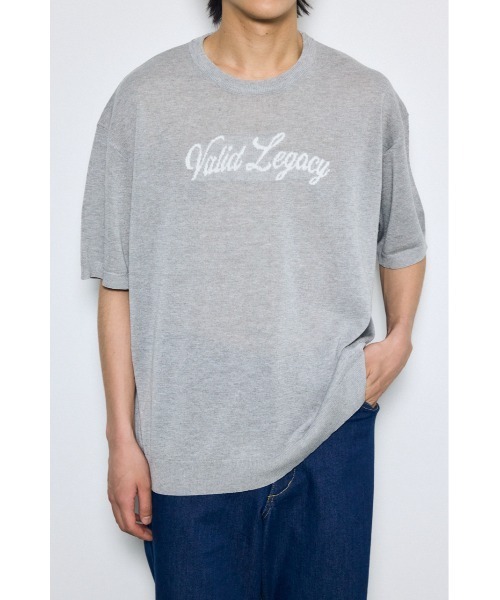 AZUL by moussy(アズールバイマウジー)の「フロントロゴ半袖サマーニット(ニット/セーター・メンズ・ライトブラウン/杢グレー/ブラック・MEDIUM/LARGE)」の1枚目の写真