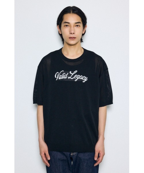 AZUL by moussy(アズールバイマウジー)の「フロントロゴ半袖サマーニット(ニット/セーター・メンズ・ライトブラウン/杢グレー/ブラック・MEDIUM/LARGE)」の7枚目の写真