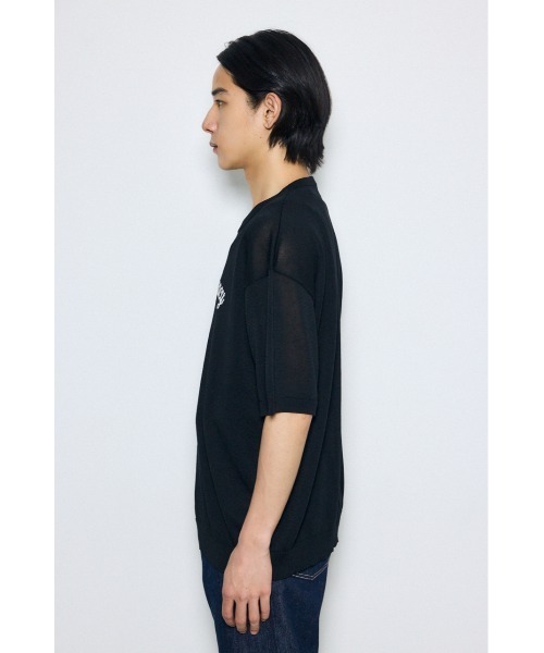 AZUL by moussy(アズールバイマウジー)の「フロントロゴ半袖サマーニット(ニット/セーター・メンズ・ライトブラウン/杢グレー/ブラック・MEDIUM/LARGE)」の8枚目の写真