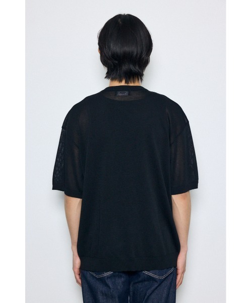 AZUL by moussy(アズールバイマウジー)の「フロントロゴ半袖サマーニット(ニット/セーター・メンズ・ライトブラウン/杢グレー/ブラック・MEDIUM/LARGE)」の9枚目の写真