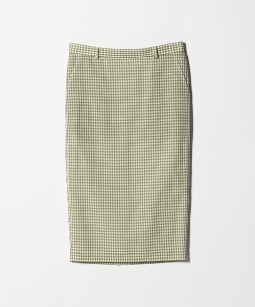 6（ロク）の「＜6(ROKU)＞コットン麻 ギンガムチェック タイトスカート（スカート・レディース・ケリーグリーン・36/38）」の7枚目の写真